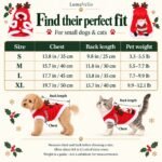 Small dog and cat outfit size guide: S to XL, chest and back measurements in inches and centimeters