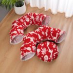 Christmas Donut Cat Bed – Cozy Washable Tunnel Nest - Imagen 5