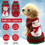 Snowman & Pom-Pom Christmas Sweater for Dogs and Cats – 2 Festive Styles - Imagen 2