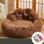 Fluffy Paw-Shaped Calming Pet Bed – Cozy Winter Nest - Imagen 3