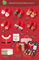 Christmas Baby Gift Box – 6 Pairs of Socks & Blanket - Imagen 2