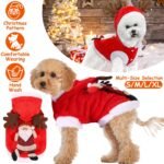 Santa & Reindeer Christmas Costume for Dogs and Cats – Cozy Holiday Outfit